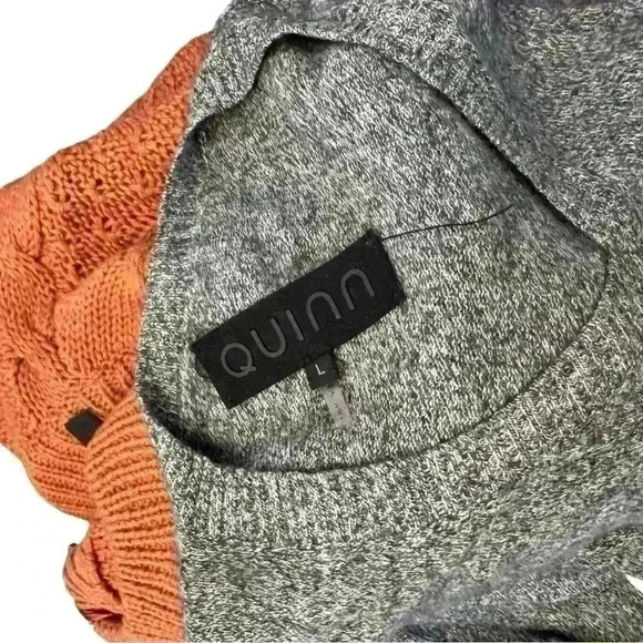 QUINN Cashmere V Neck Asymmetric Sweater Super soft 🩶🩶 - Picture 2 of 4